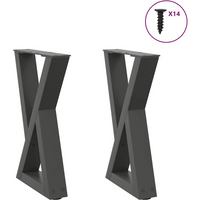 vidaXL Coffee Table Legs 2 pcs Anthracite 28x(42-43.3) cm Steel