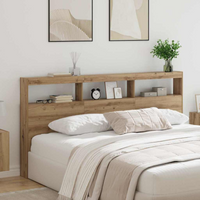 vidaXL Headboard Artisan Oak 200 x 17 x 102 cm Engineered Wood