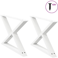 vidaXL Coffee Table Legs 2 pcs White 70x(42-43.3) cm Steel