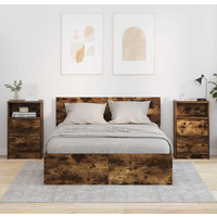 vidaXL Bedside Tables with Drawer 2 pcs Smoked Oak 40 x 30 x 467 cm