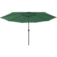 vidaXL Garden Parasol with LED Lights 400 cm Green