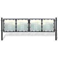 vidaXL Black Single Door Fence Gate 300x100 cm