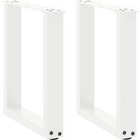 vidaXL Coffee Table Legs U-Shaped 2 pcs White 28x(42-43) cm Steel