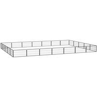 vidaXL 24-Panel Dog Playpen Black 100x50 cm Powder-coated Steel
