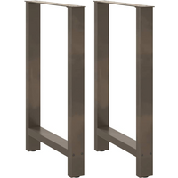 vidaXL Bar Table Legs Natural Steel 2 pcs 60x(90-91) cm Steel