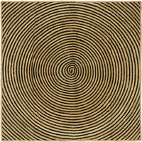 vidaXL Rug Natural and Black 120 x 120 cm Jute