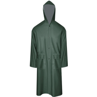 vidaXL Waterproof Heavy-duty Long Raincoat with Hood Green L