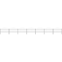vidaXL Garden Fence with Spear Top Steel 1248x125 cm Black