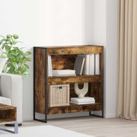 vidaXL Book Cabinet Smoke Oak 80 x 30 x 86.5 cm Engineered Wood