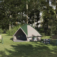 vidaXL Teepee Tent 4-Person Green and Grey 388 x 320 x 169 cm