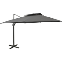 vidaXL Cantilever Garden Parasol with Double Top 300x300 cm Anthracite