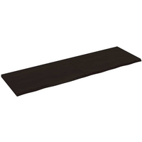 vidaXL Table Top Dark Brown 200x60x(2-4) cm Treated Solid Wood Oak