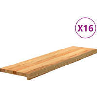 vidaXL Stair Treads 16 pcs Light Brown 100x25x2 cm Solid Wood Oak