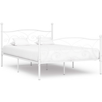 vidaXL Bed Frame without Mattress with Slatted Base White Metal 160x200 cm
