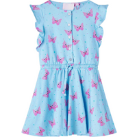 Kids' Dress with Buttons Sleeveless Blue 104