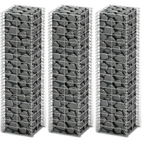 vidaXL Gabion Set 3 pcs Galvanised Wire 25 x 25 x 100 cm