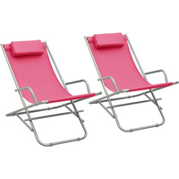 vidaXL Rocking Chairs 2 pcs Steel Pink