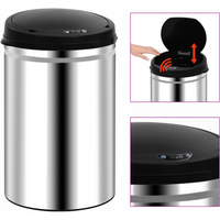 vidaXL Automatic Sensor Dustbin 30 L Stainless Steel