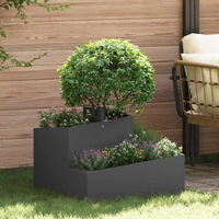 vidaXL Garden Planter Black 60 x 60 x 50 cm Cold-rolled Steel