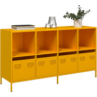 vidaXL Sideboard Mustard Yellow 135x39x73.5 cm Cold-rolled Steel