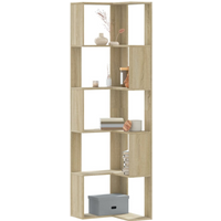 vidaXL Corner Bookcase 5-Tier Sonoma Oak 50x50x179 cm Engineered Wood