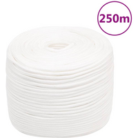 vidaXL Boat Rope Full White 10 mm 250 m Polypropylene
