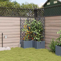 vidaXL Garden Planter 3 pcs LiGht Grey Steel