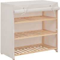 vidaXL Shoe Cabinet with Cover White 79x40x80 cm Fabric