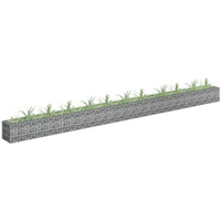 vidaXL Gabion Raised Bed Galvanised Steel 450x30x30 cm