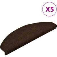 vidaXL Stair Mats Self-adhesive 5 pcs 65x21x4 cm Brown Half Round Large