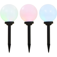 vidaXL Outdoor Solar Lamps 3 pcs LED Spherical 20 cm RGB