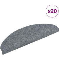 vidaXL Stair Mats Self-adhesive 20 pcs 65x21x4 cm Light Grey Half Round Large
