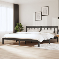 3100611 vidaXL Bed Frame without Mattress Grey Solid Wood 200x200 cm (810039+814116)