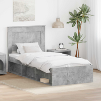 vidaXL Bed Frame with Drawer Concerte Grey 90 x 190 cm Solid Pine Wood