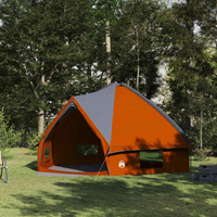 vidaXL Teepee Tent 10-Person Grey and Orange 567 x 470 x 242 cm