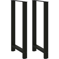 vidaXL Bar Table Legs Black 2 pcs 60x(110-111) cm Steel