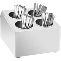 vidaXL Cutlery Holder 4 Grids Square Stainless Steel