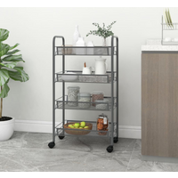 vidaXL 4-Tier Kitchen Trolley Grey 46x26x85 cm Iron