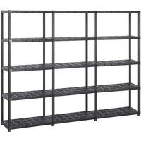 vidaXL Storage Shelf 5-Tier Black 213x38x170 cm Plastic