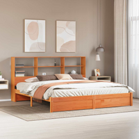 vidaXL Bed Frame with Storage Headboard 2 pcs Wax Brown 180 x 200 cm