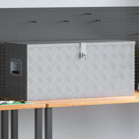 vidaXL Aluminium Box 90.5x35x40 cm Silver