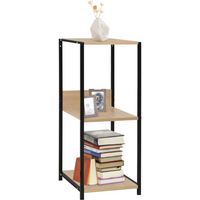 vidaXL Small Straight Book Shelf Black and Oak 33.5x39.6x79.7 cm Engineered Wood