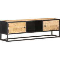 vidaXL TV Cabinet with Carved Door 130x30x40 cm Rough Mango Wood