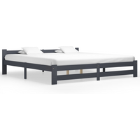 vidaXL Bed Frame without Mattress Dark Grey Solid Pine Wood 200x200 cm