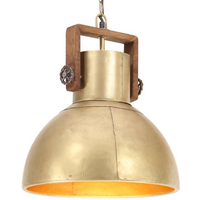 vidaXL Industrial Hanging Lamp 25 W Brass Round 40 cm E27