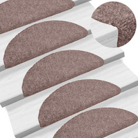 Stair Mats Self-adhesive 65x21x4 cm Light Half Round