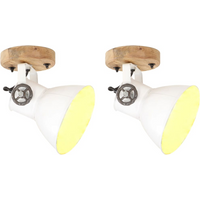 vidaXL Industrial Wall/Ceiling Lamps 2 pcs White 20x25 cm E27