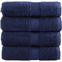 vidaXL Premium Wash Towels "SOLUND" 4 pcs Navy Blue 30x30 cm 600 gsm