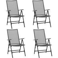 vidaXL Folding Mesh Chairs 4 pcs Steel Anthracite