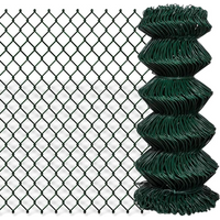 vidaXL Chain Link Fence Steel 0,8x15 m Green